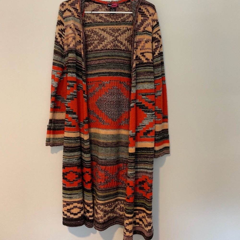Boho hooded cardigan